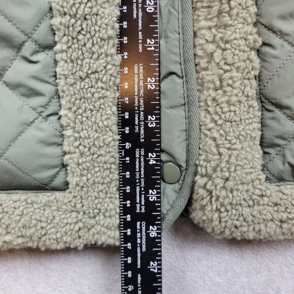 Bagatelle Teddy Jacket Womens Medium Green Quilted Pockets Snap Front - Picture 7 of 13